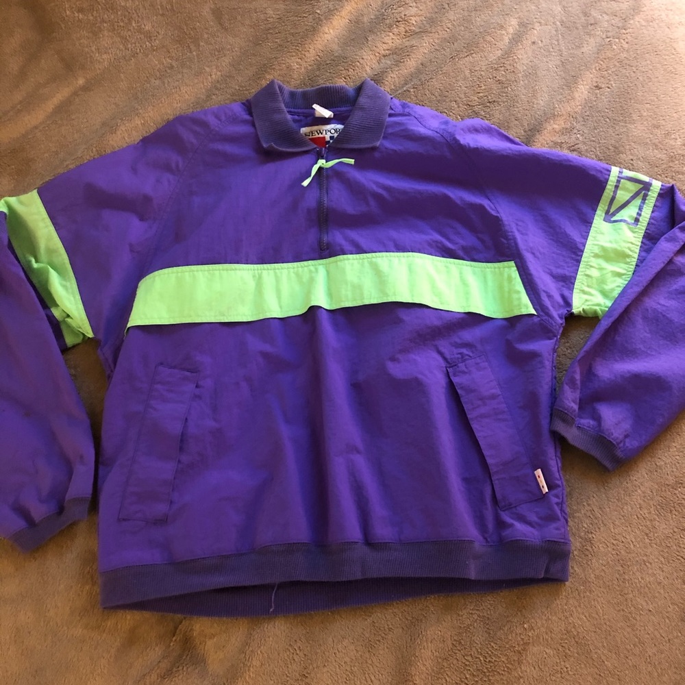 Vintage purple and green windbreaker